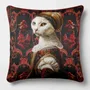 Linge - Bestiaire Aristocratique 44 (La Baronne Felidé) — Housse Coussin Velours 45cm x 45cm - LAURE WELFLING - DJEBELI