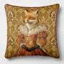 Linge - Bestiaire Aristocratique 50 (La Lady Renarde) — Housse Coussin Velours 45cm x 45cm - LAURE WELFLING - DJEBELI