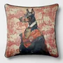 Linge - Bestiaire Aristocratique 51 (Le Colonel Doberman) — Housse Coussin Velours 45cm x 45cm - LAURE WELFLING - DJEBELI
