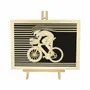 Paintings - Wooden Cyclist Wall Art - WOODILLUSION