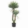Floral decoration - Artificial yucca, 2 trunks, plastic pot - LIGNE DÉCO