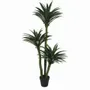 Floral decoration - Artificial yucca, 3 trunks, 170 leaves, plastic pot - LIGNE DÉCO