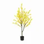 Floral decoration - Artificial forsythia, black plastic pot – Yellow - LIGNE DÉCO