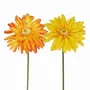 Floral decoration - Artificial gerbera stem – Yellow and orange - LIGNE DÉCO