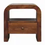 Night tables - Solid Wood Darcy Chestnut Nightstand, 1 Drawer and Open Shelf, Dark Brown - ARTISAN FURNITURE