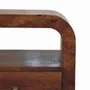 Night tables - Solid Wood Darcy Chestnut Nightstand, 1 Drawer and Open Shelf, Dark Brown - ARTISAN FURNITURE