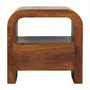 Night tables - Solid Wood Darcy Chestnut Nightstand, 1 Drawer and Open Shelf, Dark Brown - ARTISAN FURNITURE