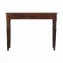 Console table - Solid Wood Turned Legs Chestnut Console, 3 Drawers, Dark Brown - ARTISAN FURNITURE