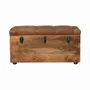 Boîtes de rangement  - Coffre de Rangement en Cuir Buffalo et Bois Massif Oak-ish, Ouverture par le Dessus, Marron - ARTISAN FURNITURE