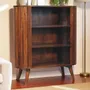 Sideboards - Artisan Furniture Solid Wood Cortez Chestnut Open Cabinet, 3 Open Shelves, Dark Brown - ARTISAN FURNITURE