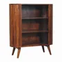 Sideboards - Artisan Furniture Solid Wood Cortez Chestnut Open Cabinet, 3 Open Shelves, Dark Brown - ARTISAN FURNITURE