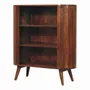 Sideboards - Artisan Furniture Solid Wood Cortez Chestnut Open Cabinet, 3 Open Shelves, Dark Brown - ARTISAN FURNITURE