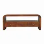 Meubles TV - Meuble TV Darcy Chestnut en Bois Massif Artisan Furniture, 3 Tiroirs et Niche Ouverte, Brun Foncé - ARTISAN FURNITURE