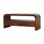 Meubles TV - Meuble TV Darcy Chestnut en Bois Massif Artisan Furniture, 3 Tiroirs et Niche Ouverte, Brun Foncé - ARTISAN FURNITURE