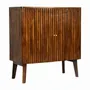 Sideboards - Artisan Furniture Solid Wood Reeve Cabinet, 2 Doors and 2 Shelves, Dark Brown - ARTISAN FURNITURE