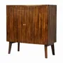 Sideboards - Artisan Furniture Solid Wood Reeve Cabinet, 2 Doors and 2 Shelves, Dark Brown - ARTISAN FURNITURE