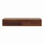 Console table - Artisan Furniture Solid Wood Lunar Chestnut Wall Mounted Console, 2 Drawers, Dark Brown - ARTISAN FURNITURE