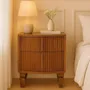 Night tables - Artisan Furniture Solid Wood Louvre Nightstand Unit, 2 Drawers, Light Brown - ARTISAN FURNITURE