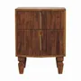 Night tables - Artisan Furniture Solid Wood Louvre Nightstand Unit, 2 Drawers, Light Brown - ARTISAN FURNITURE