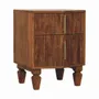 Night tables - Artisan Furniture Solid Wood Louvre Nightstand Unit, 2 Drawers, Light Brown - ARTISAN FURNITURE