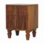 Night tables - Artisan Furniture Solid Wood Louvre Nightstand Unit, 2 Drawers, Light Brown - ARTISAN FURNITURE