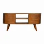 TV stands - Artisan Furniture Solid Wood Chestnut Wave Entertainment Unit, 4 Drawers and 2 Open Shelves, Dark Brown - ARTISAN FURNITURE