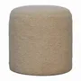 Poufs - Tabouret Rond Bouclé en Bois Massif Artisan Furniture, Crème - ARTISAN FURNITURE