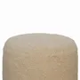 Poufs - Tabouret Rond Bouclé en Bois Massif Artisan Furniture, Crème - ARTISAN FURNITURE