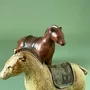 Pottery - Ornament A wooden horse yellow - カシワクラフト