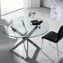 Tables Salle à Manger - Table à manger ronde verre trempé et acier chromé - ANGEL CERDÁ