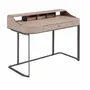 Office furniture and storage - Desktop dressing table leatherette, walnut and gray steel - ANGEL CERDÁ