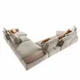 Sofas - Right-hand modular chaise longue sofa in sand fabric - ANGEL CERDÁ