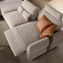 Sofas - Right-hand modular chaise longue sofa in sand fabric - ANGEL CERDÁ