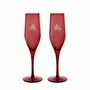 Verres - Vispera Verres à champagne Rubin avec gravure MR & MRS – Ensemble 2 pièces 170 ml - PEKALLA CRISTAL GLASS