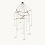 Suspensions - Emily V12 – Lustre vertical à plusieurs lumières pour plafonds hauts - MOSS OBJECTS