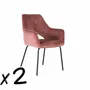 Chaises - Lot de 2 chaises en velours marron et métal - GINER Y COLOMER