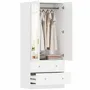 Wardrobe - HOMCOM Wardrobe with mirror, 2 doors, 2 drawers - AOSOM BUSINESS