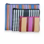 Clutches - Set of 3 striped pouches made from recycled plastic WAOU C - BAOBAB