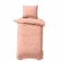 Linge de lit - Parure de lit simple, 100 % satin de coton, sable rose - DILIOS