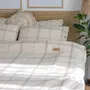 Linge de lit - Parure de lit simple, carrés naturels, 100 % coton brut - DILIOS