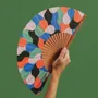 Apparel - Hand Fan ARCADIA - 23cm - Pink, Green and Red - A FAN OF