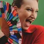 Apparel - Hand Fan ARCADIA - 23cm - Pink, Green and Red - A FAN OF