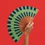 Apparel - Hand Fan NORIA - 23cm - Green and Blue - A FAN OF