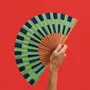 Apparel - Hand Fan NORIA - 23cm - Green and Blue - A FAN OF
