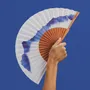 Apparel - Hand Fan COLD CREST - 23cm - Blue and White - A FAN OF
