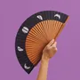 Apparel - Hand Fan LUNAR BALLET - 23cm - Silver and black - A FAN OF