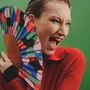 Apparel - Hand Fan ARCADIA - 23cm - Pink, Green and Red - A FAN OF