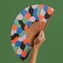 Apparel - Hand Fan ARCADIA - 23cm - Pink, Green and Red - A FAN OF