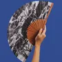 Apparel - Hand Fan CHARCOAL FOREST - 27cm - White and Black - A FAN OF