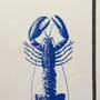 Dish towels - Homard Tea Towel Bleu 70 X 50 - LA CERISE SUR LE GATEAU